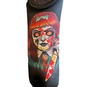 Six Flags Fright Fest Horror Drink Holder Neoprene Sling Halloween Scary Girl